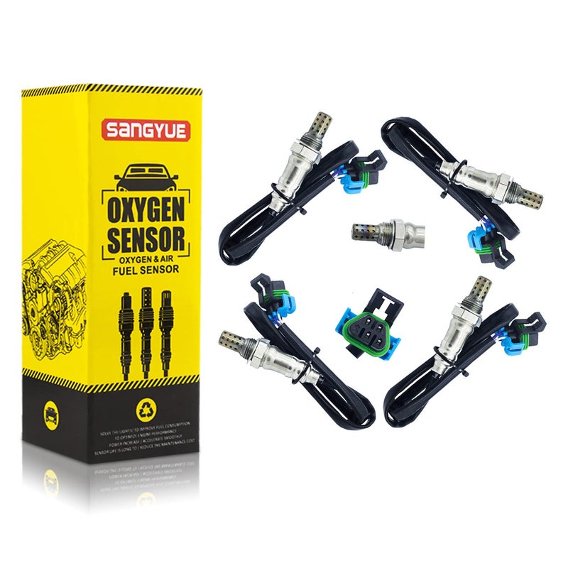 Sangyue Oxygen O2 02 Sensor 1 & 2 for 2009 2010 2011 GMC Acadia Chevrolet Chevy Traverse Buick Enclave 3.0L 3.6L Upstream + Downstream 4PCS - Image 1